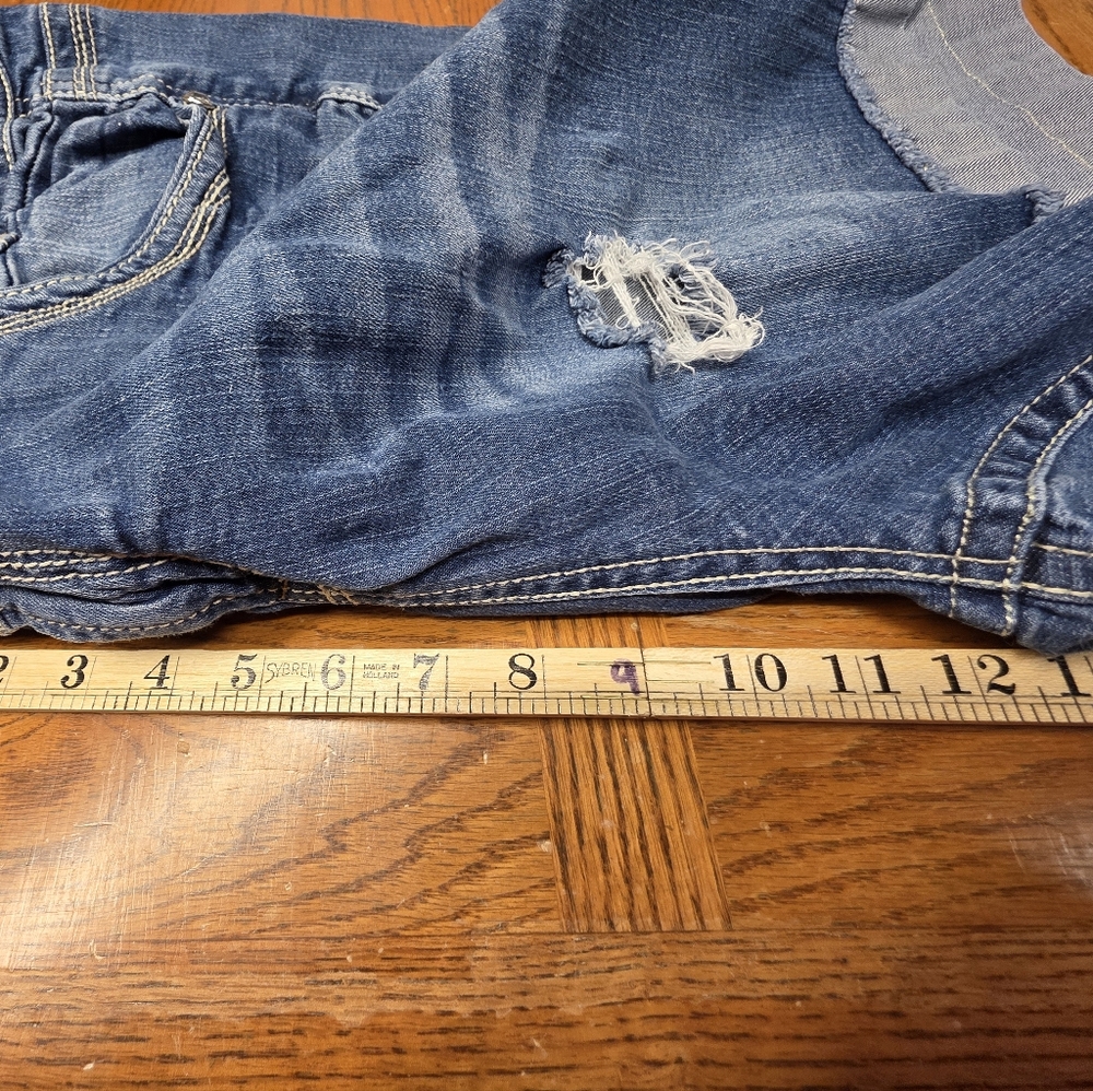 Wallflower Blue Denim Jean Shorts Roll-Cuffed Plus Size 20 - Picture 7 of 8